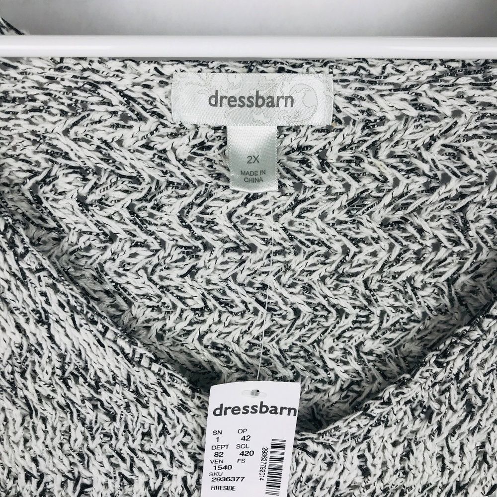Dress Barn V-neck Knit Sweater Silver Shimmer - Picture 2 of 5